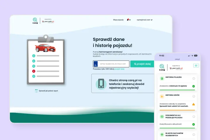 CarQ website preview on desktop and mobile