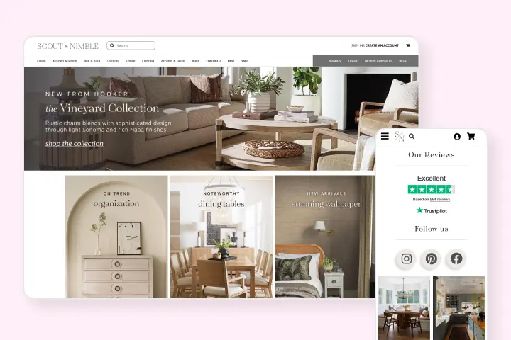 A view of the Scout & Nimble website