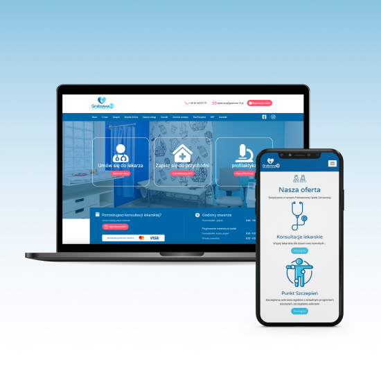 The Grabowa 10 website on a laptop and a smartphone